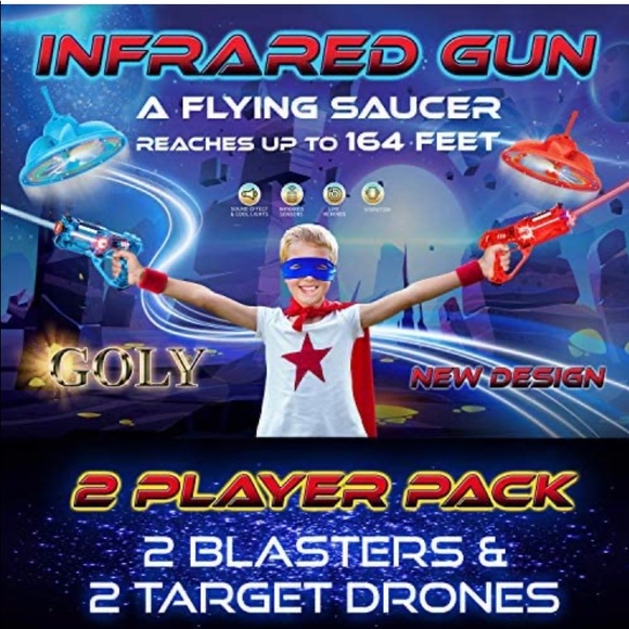 2 Laser Tag Gun Game W/ 2 Flying Toy Drones Target - Picture 7 of 7